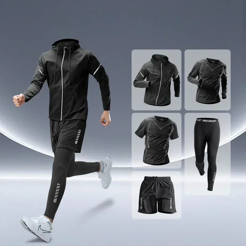 New Gear Running - Herren Fitness-Laufset Enganliegende Schnelltrocknende Kleidung für