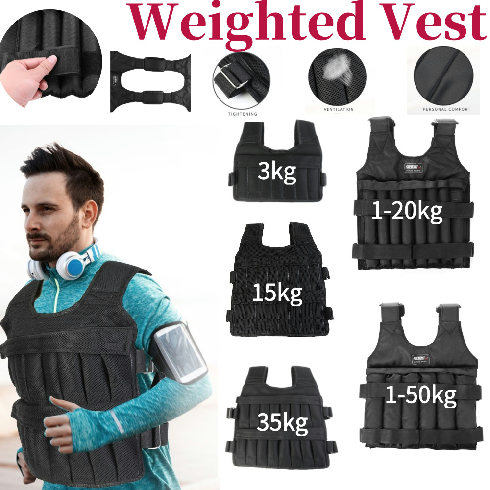 Running Jogging Gear - 3/15/35kg Trainings-Gewichtsweste Verstellbare Übungsweste Trainingsausrüstung für