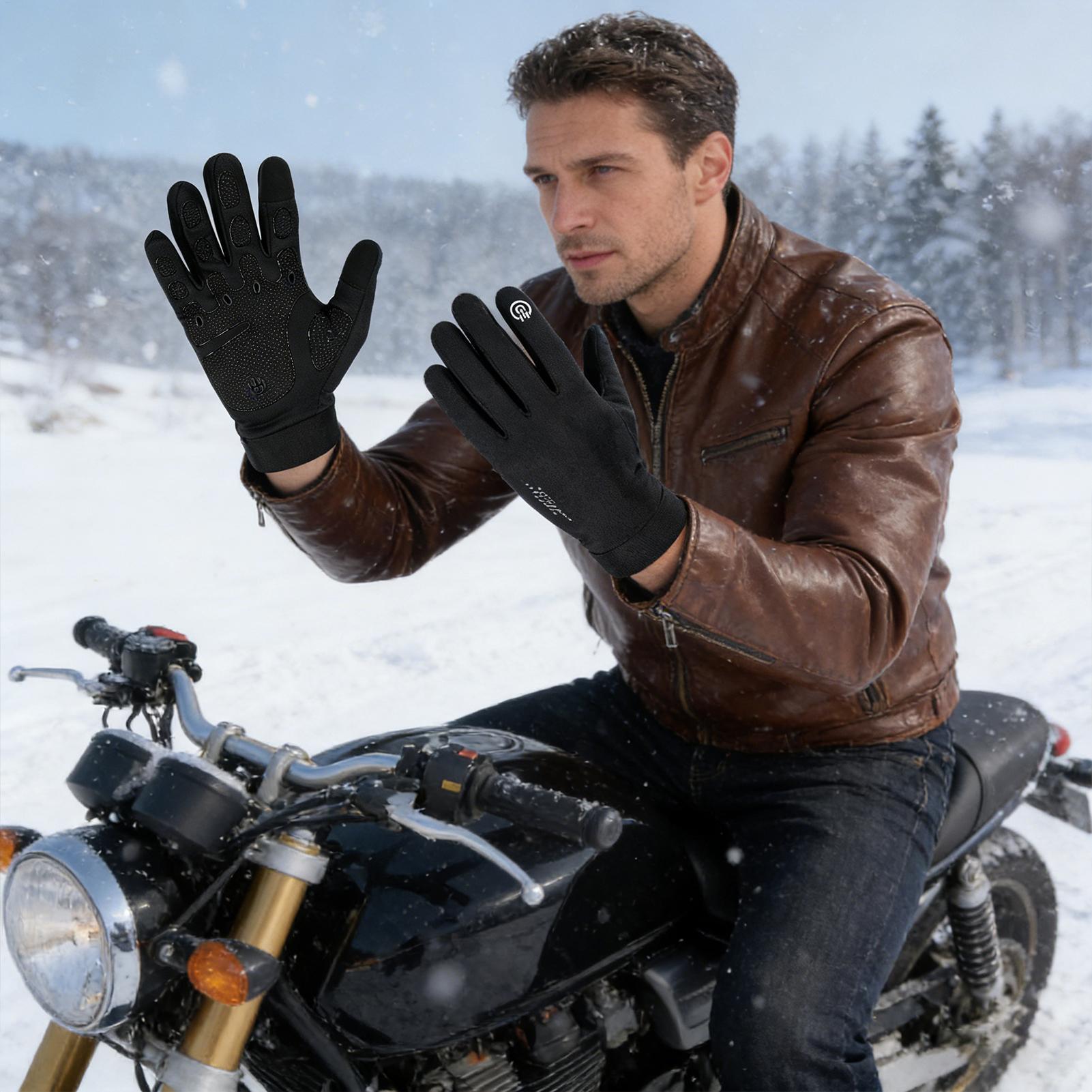 Running Gear Cold Weather - Vollfinger-Schneehandschuhe für kaltes Wetter, Winter-Fahrradhandschuhe, Touchscreen-Schneehandschuhe