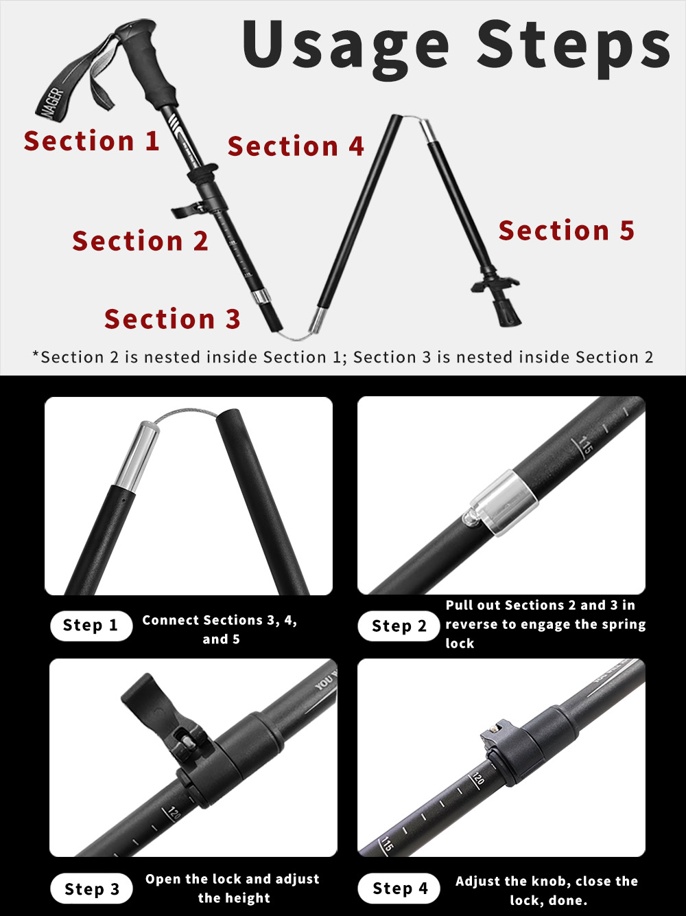 Faltbarer Trekkingstock aus 70 – Trekking Pole Carbon Bewertung und Preis